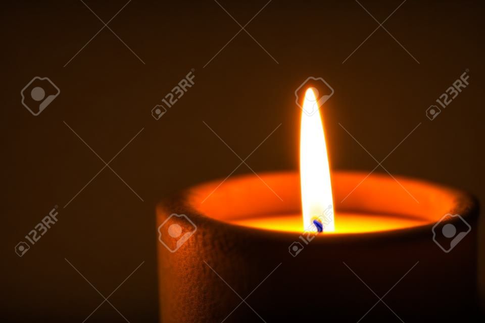 Simple Candle in the Dark with Text Space
