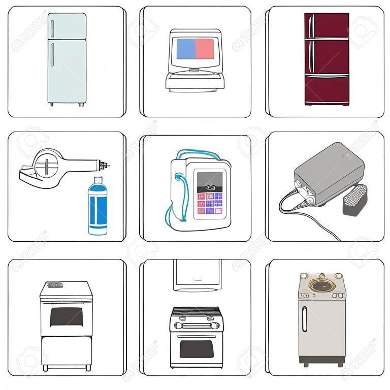 Illustration of various electric appliances / Life