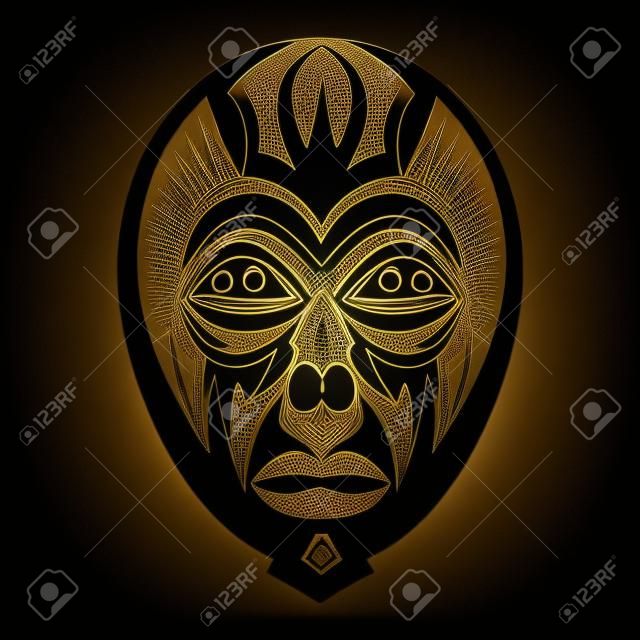 Masque africain sur un fond noir