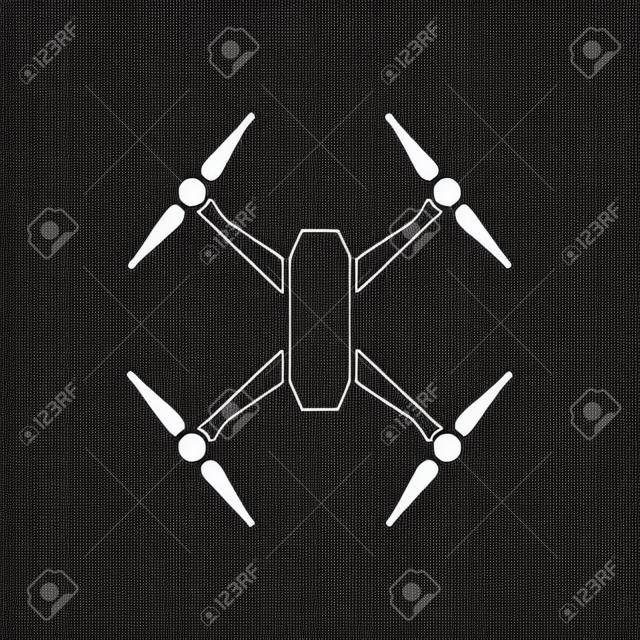 cone de drone. Ilustração de silhueta de ícone de vetor de drone para web e publicidade