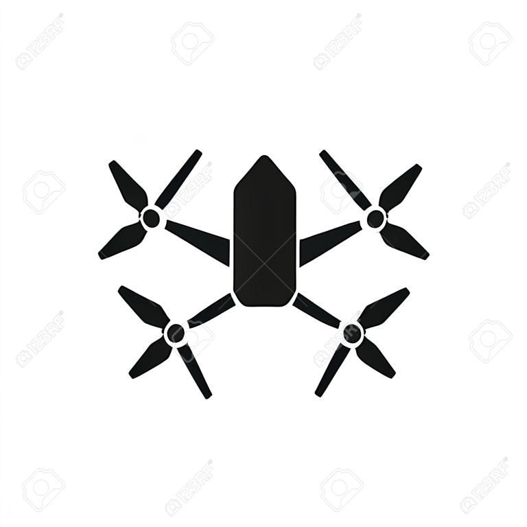Ikona drona. Sylwetka ilustracja ikony wektora drona dla sieci i reklamy