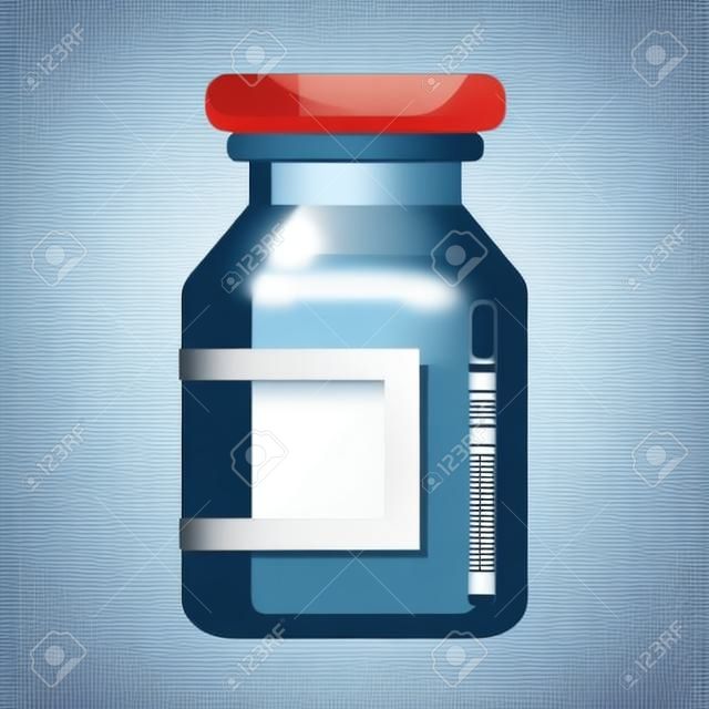 botella de medicina icono plano. Botella de vector de medicina en estilo plano aislado sobre fondo blanco. Elemento para publicidad web, juegos y medicamentos.
