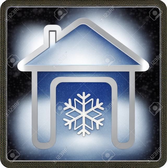 雪花房子-符号空调在家里