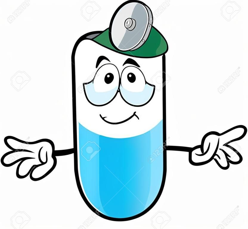 Cartoon Illustration einer Pille Kapsel zeigen