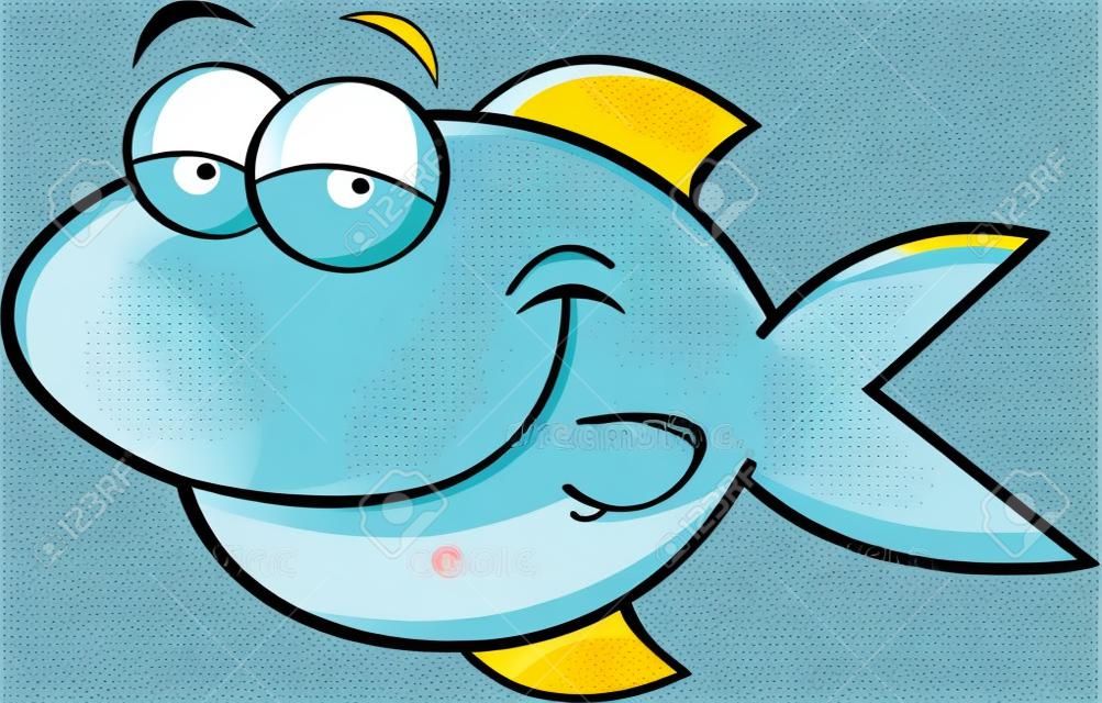 微笑鱼的卡通插画