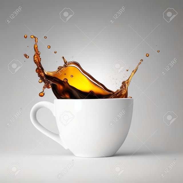 coffee splash isolated on white background