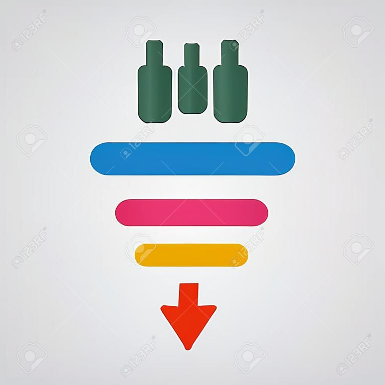 Vector illustration of sales funnel. Business concept