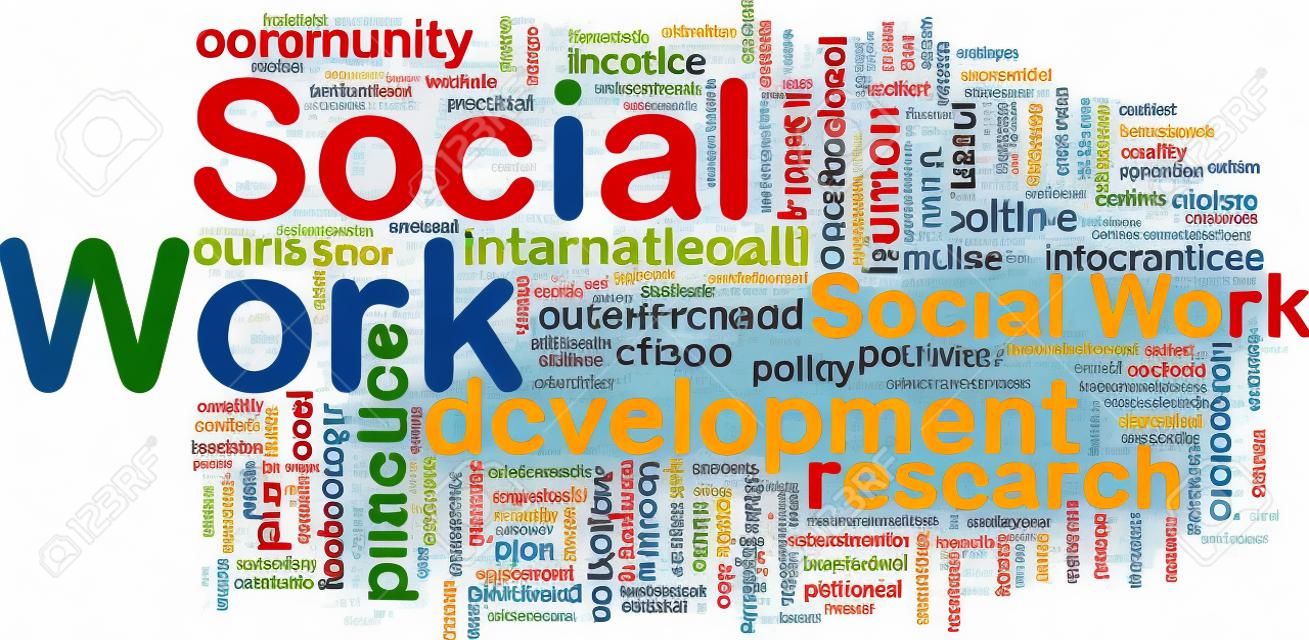 Background concept wordcloud illustration of social work