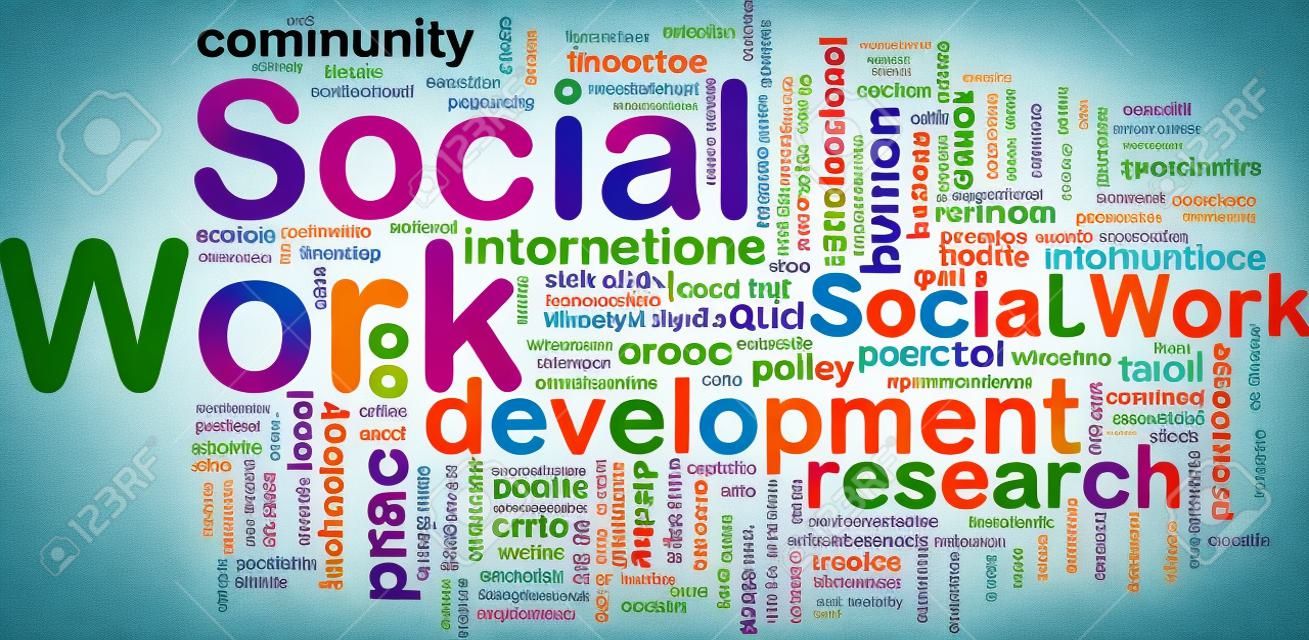 Background concept wordcloud illustration of social work
