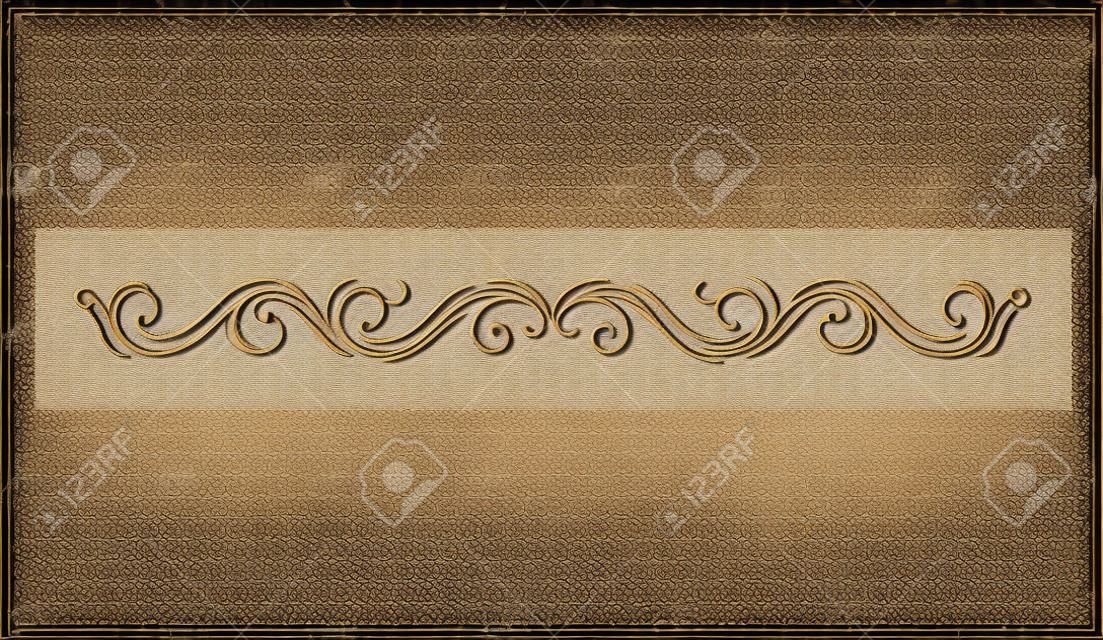 Confine. Stile antico floreale del retro reticolo floreale del bordo dell'incisione dell'ornamento dell'ornamento della filigrana d'annata. Disegno vettoriale.