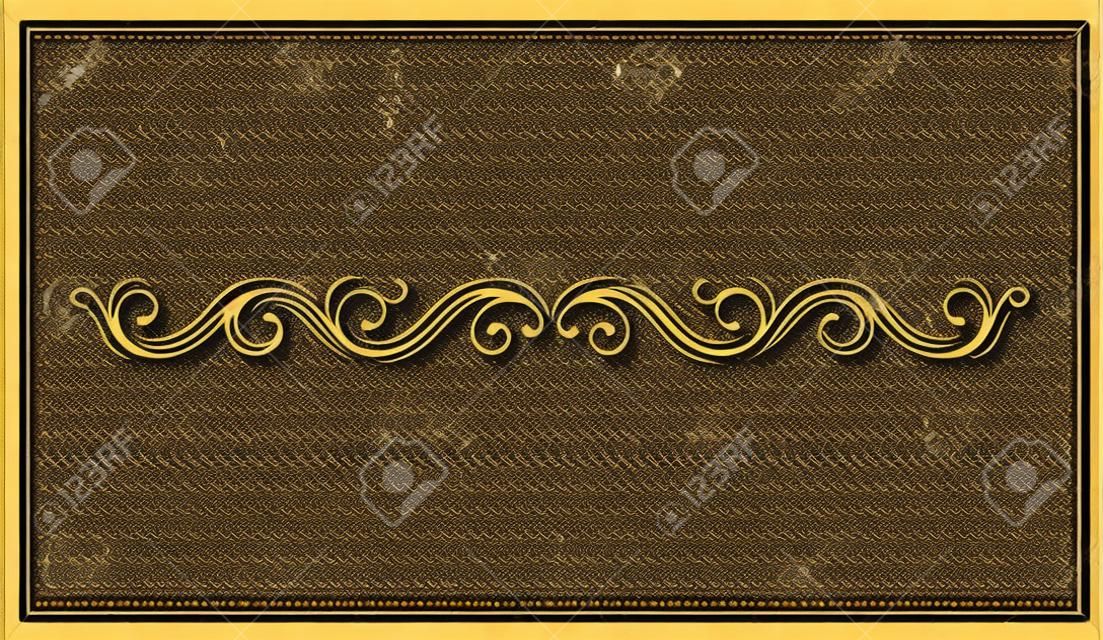 Border. Vintage filigree frame scroll ornament engraving border floral retro pattern antique style. Vector design.
