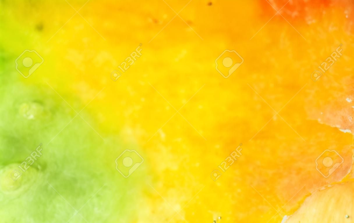 Fundo de aquarela verde, amarelo e laranja colorido - textura abstrata
