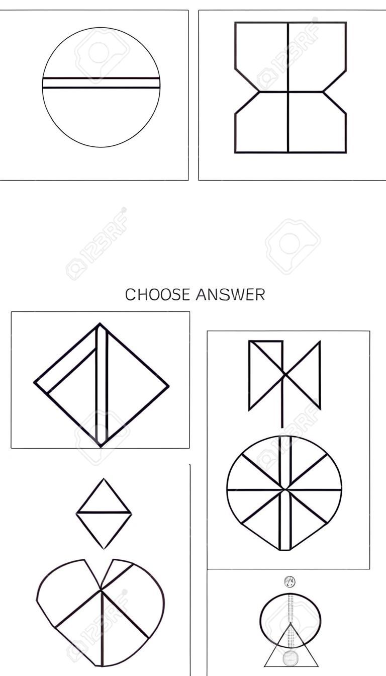 Тест IQ. Выберите Ответ. Логические Задачи, Составленные Из Геометрических  Фигур. Векторная Иллюстрация Клипарты, SVG, векторы, и Набор Иллюстраций  Без Оплаты Отчислений. Image 69017202