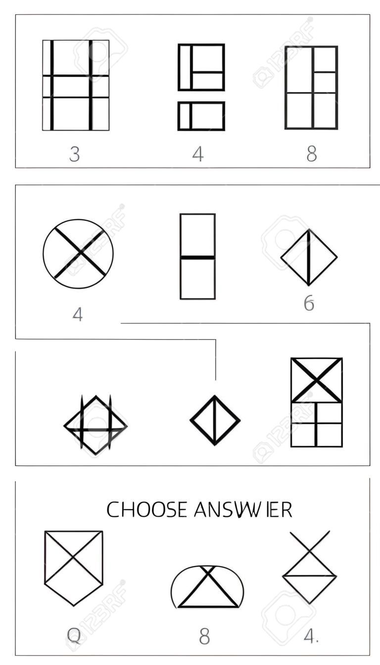 Тест IQ. Выберите Ответ. Логические Задачи, Составленные Из Геометрических  Фигур. Векторная Иллюстрация Клипарты, SVG, векторы, и Набор Иллюстраций  Без Оплаты Отчислений. Image 69017202