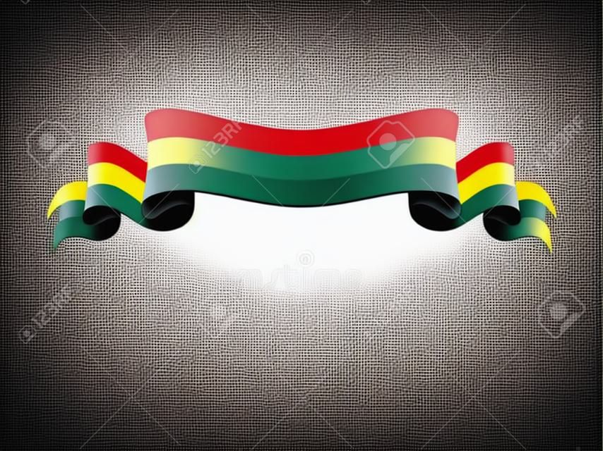 Bolivian wavy flag. Vector illustration.