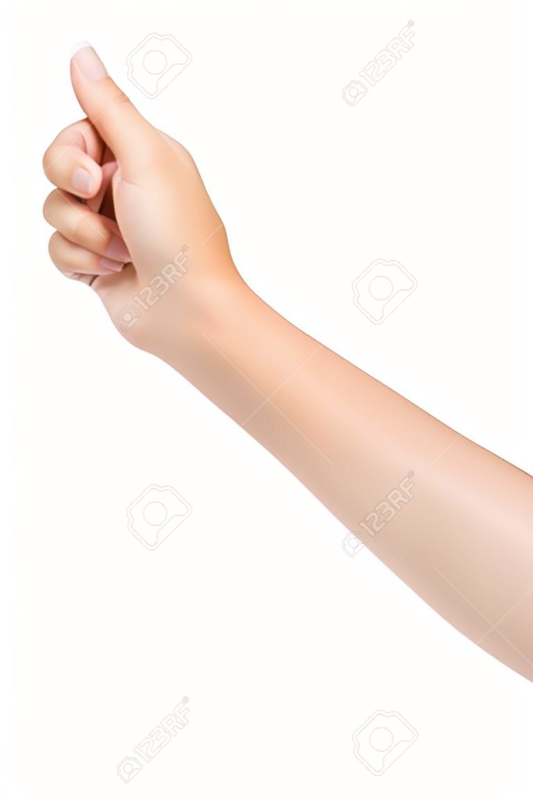 Hand pose like holding isolated on white