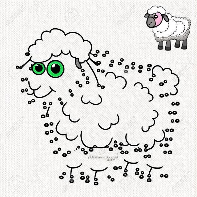 Sheep. Dot To Dot Jogo. Conecte Os Pontos Por Números Para Desenhar O  Cordeiro. Jogo E