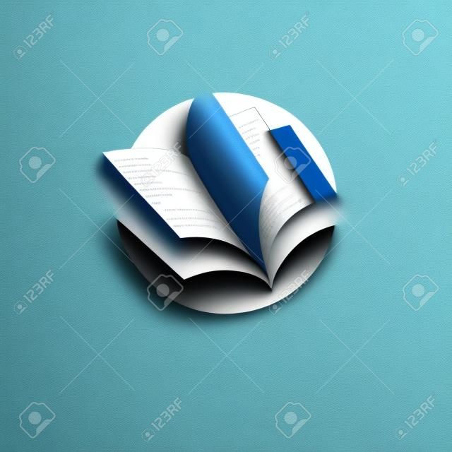 Open book pages logo template