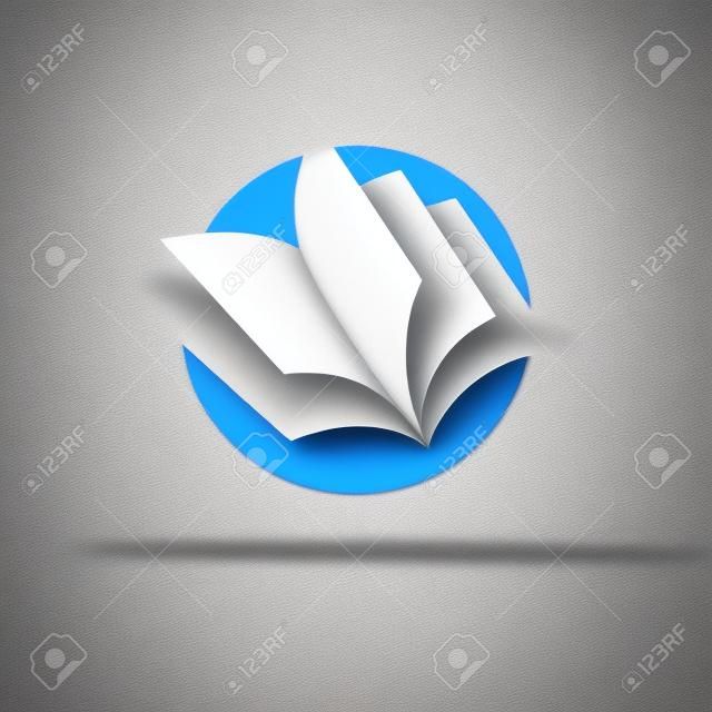 Open book pages logo template