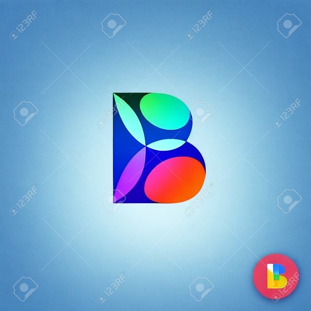 Letter B colorful transparent cartoon icon. Transparency are flattened.
