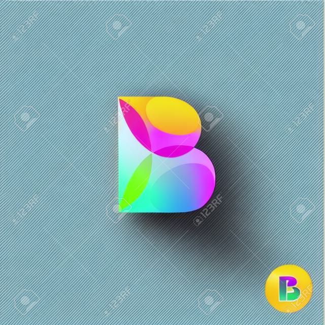 Letter B colorful transparent cartoon icon. Transparency are flattened.