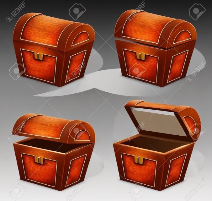 Premium Vector  Treasure chest locked object cartoon illustration