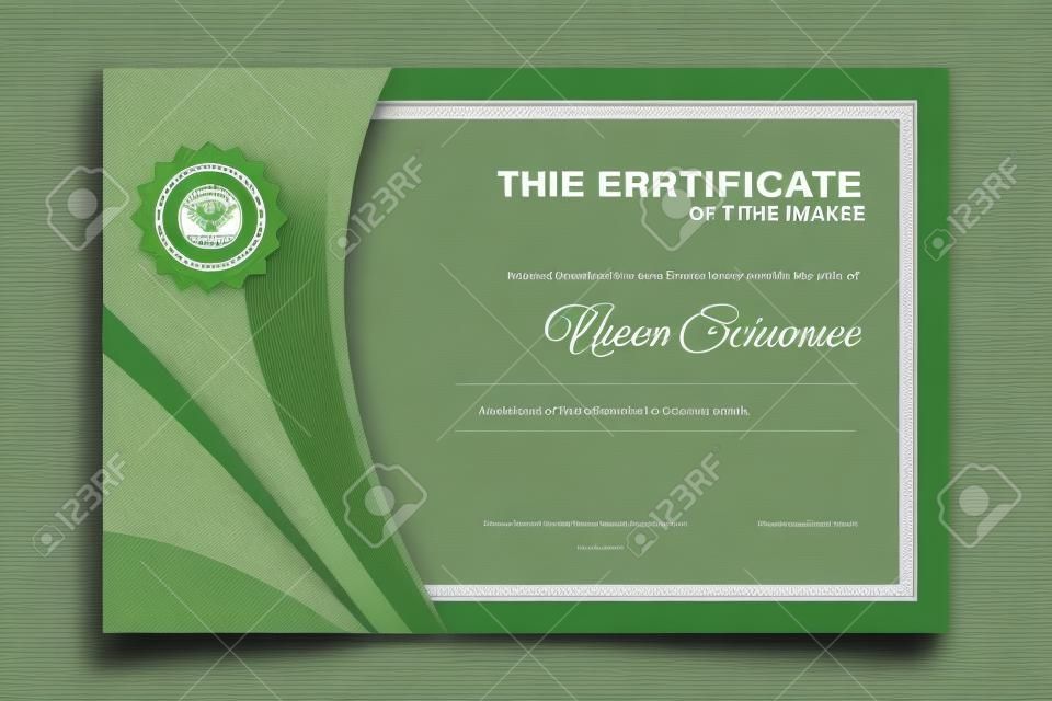 Modelo de certificado de funcionário verde do mês