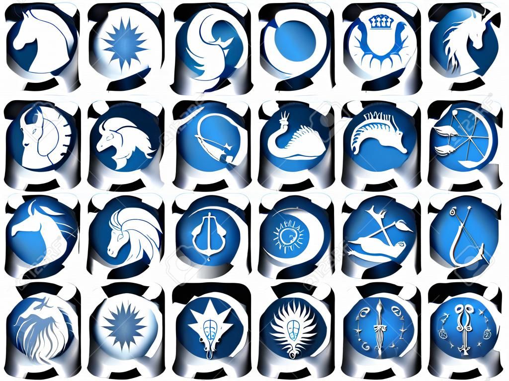 Conjunto de símbolos do zodíaco