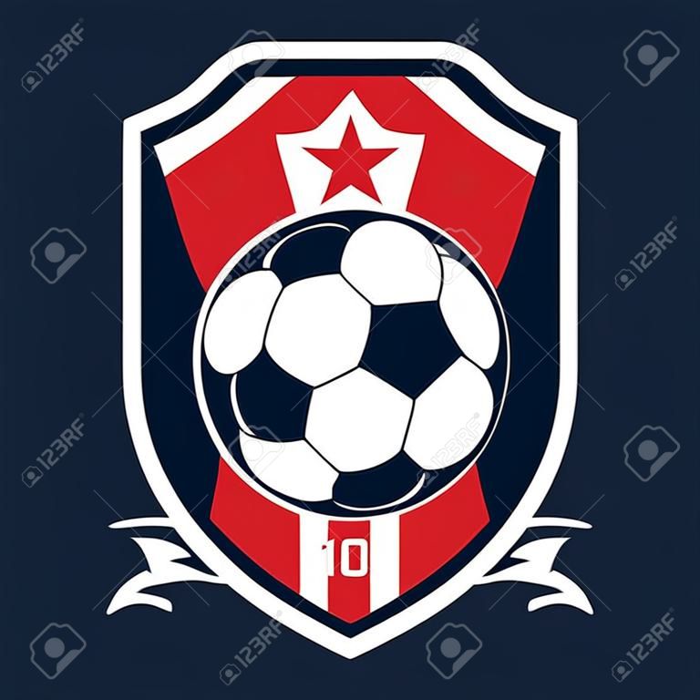 Футбол знак дизайн логотипа шаблон, футбольная команда, вектор illuatration