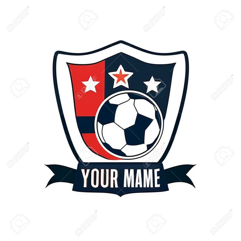 Design de modelo de logotipo de emblema de futebol, equipe de futebol, ilustração vetorial