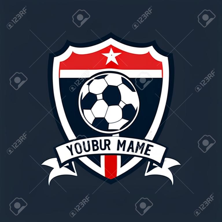 足球徽章圖案模板設計，足球隊，矢量illuatration