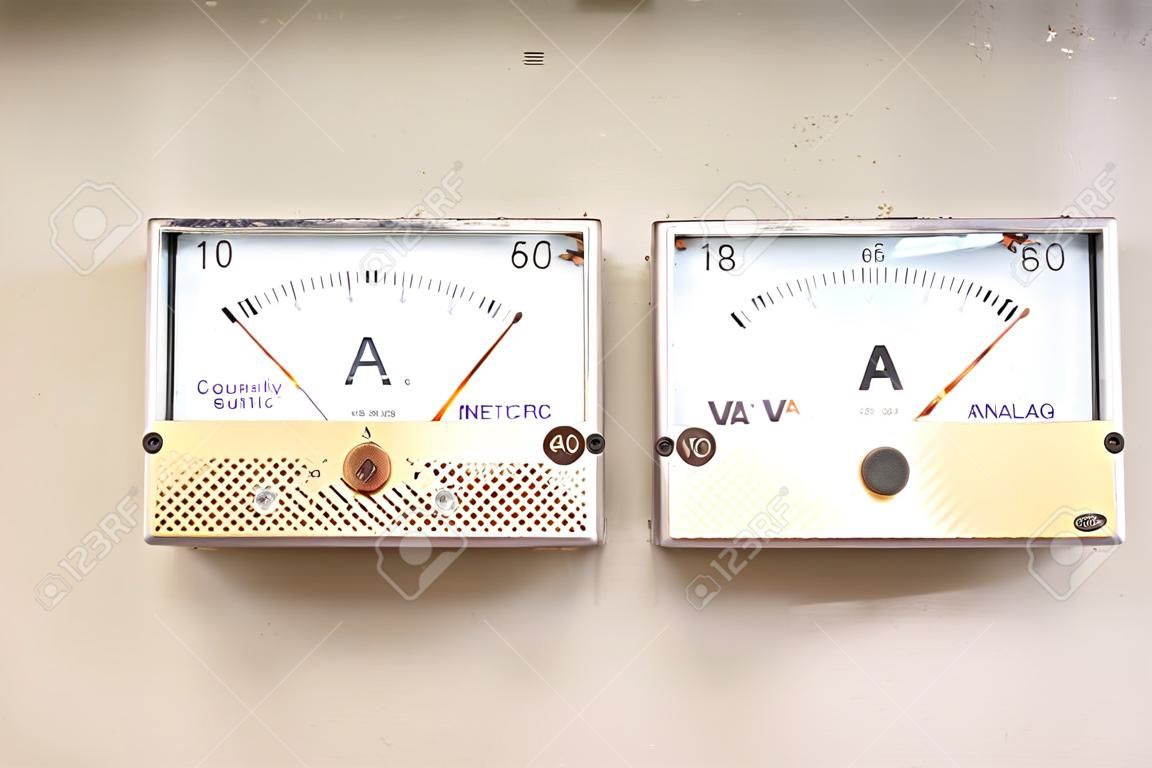 Schieten van dichte weergave van analoge elektrische meter wijzerplaat