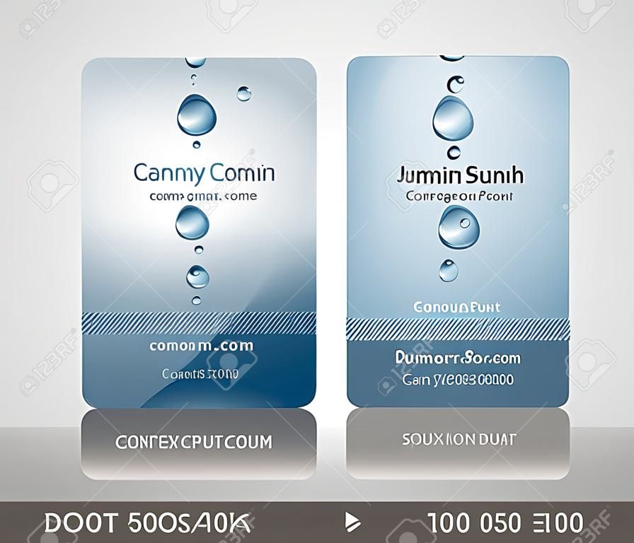Business Card with water drop  Vector illustration 