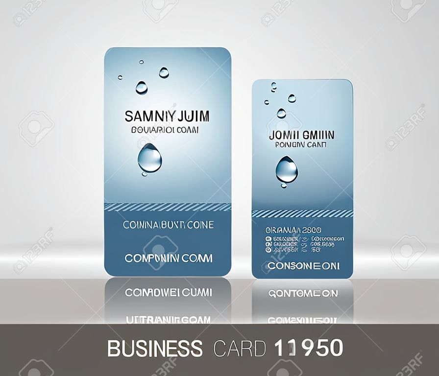 Business Card with water drop  Vector illustration 
