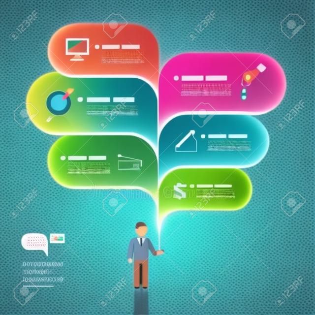 Modern business bubble speech template style  Vector illustration  can be used for workflow layout, diagram, number options, step up options, web design, banner template, infographic 
