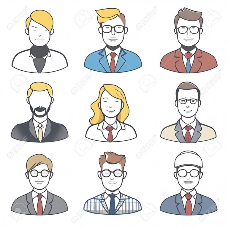 Ludzie biznesu avatar ikony ilustracji
