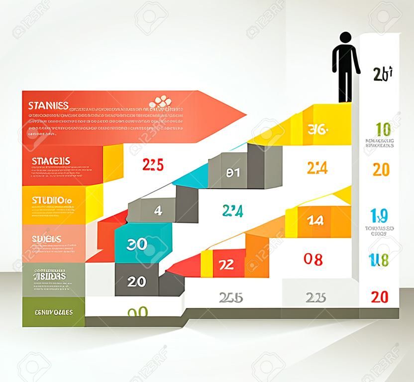 3d üzleti lépcsőház diagram sablon. Vektoros illusztráció. lehet használni a munkafolyamat elrendezés, banner, számos lehetőség, fokozza lehetőségek, web design, infographics, idővonal sablon.
