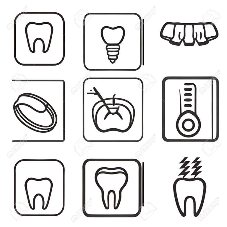 Stomatologiczne ikony zębów