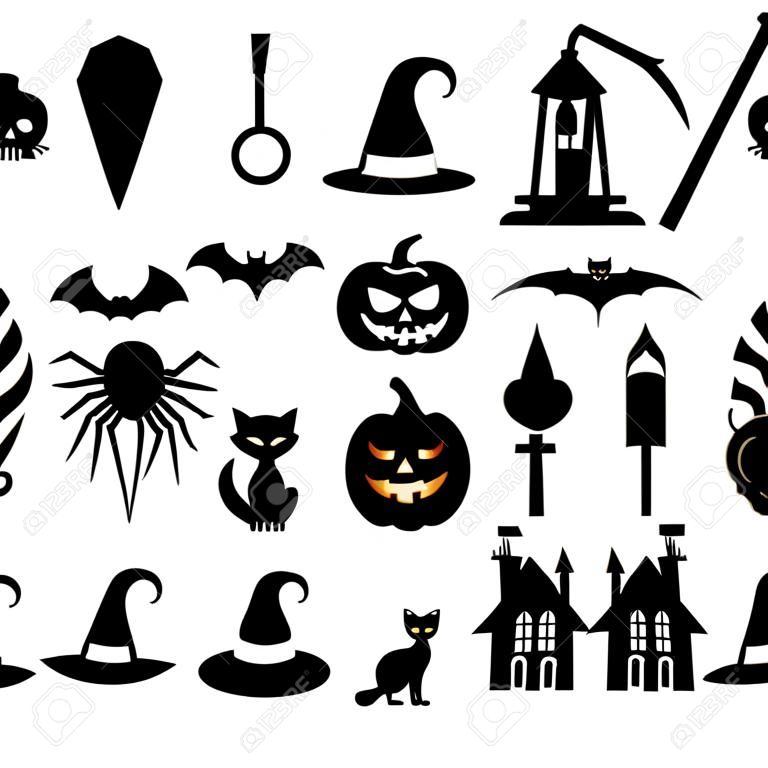 Illustrazione di vettore delle icone di Halloween.
