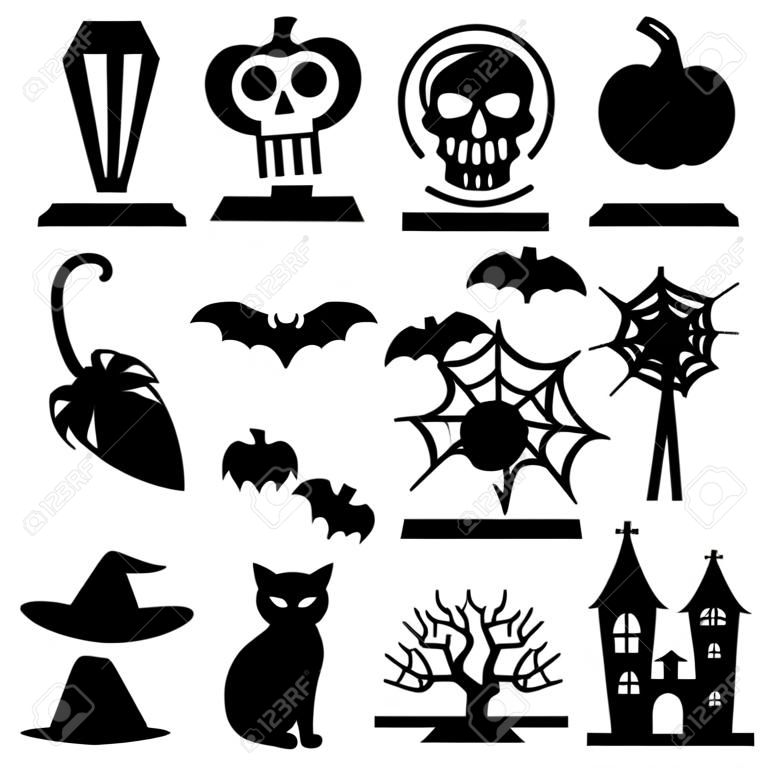 Illustrazione di vettore delle icone di Halloween.