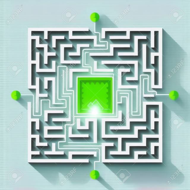 Labyrint doolhof symbool vorm vector illustratie.