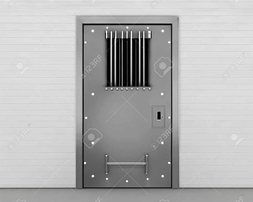 3D render d'une porte de prison