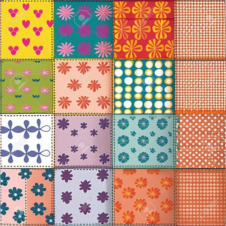 patchwork háttér különböző mintákat
