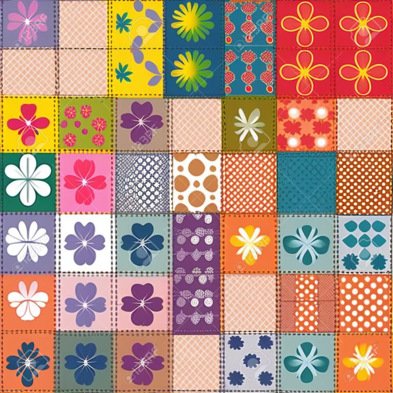 fond patchwork avec des motifs différents