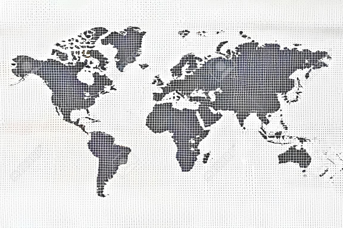 world map on canvas texture, can use to display or montage on product