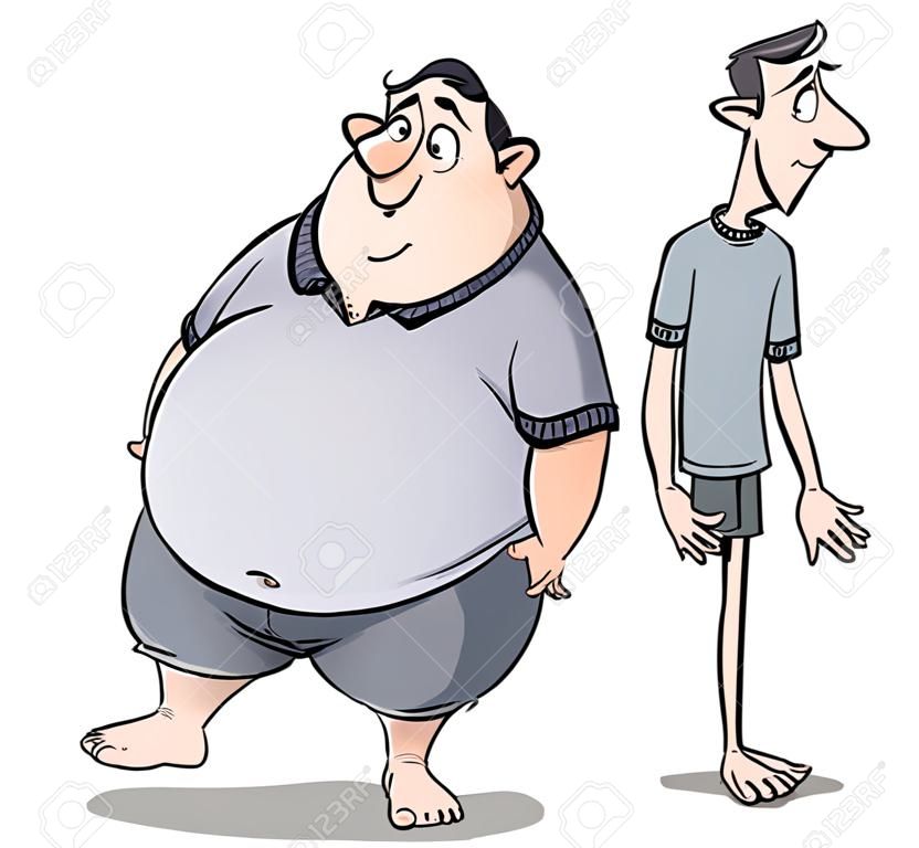 漫画の男性キャラクターの脂肪スリム