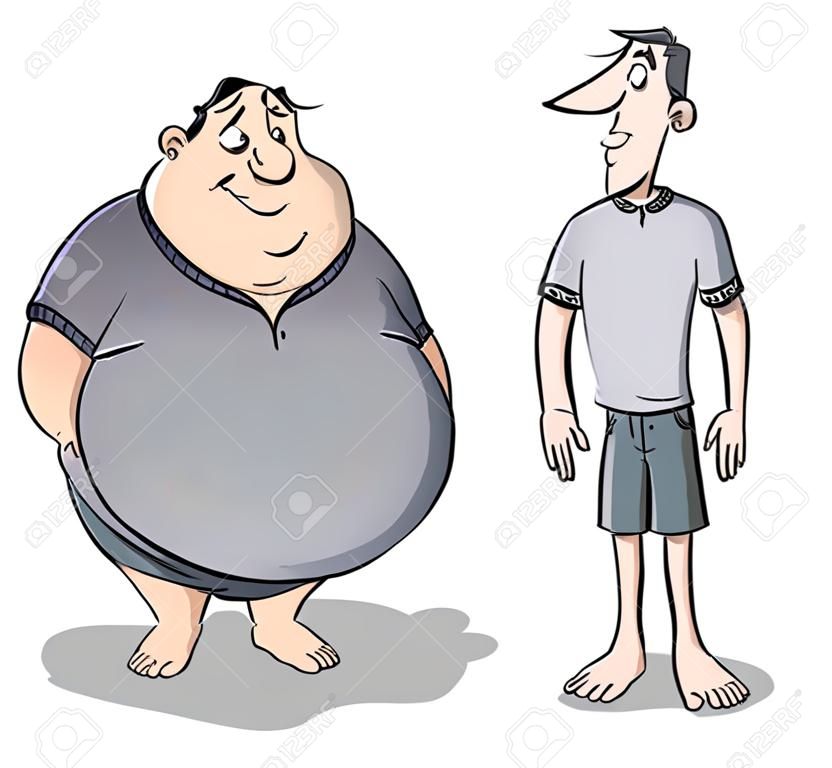 漫画の男性キャラクターの脂肪スリム