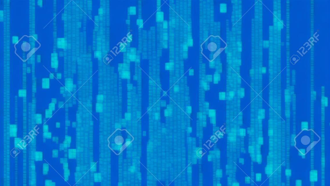 Digital Illustration of Matrix background on Blue.