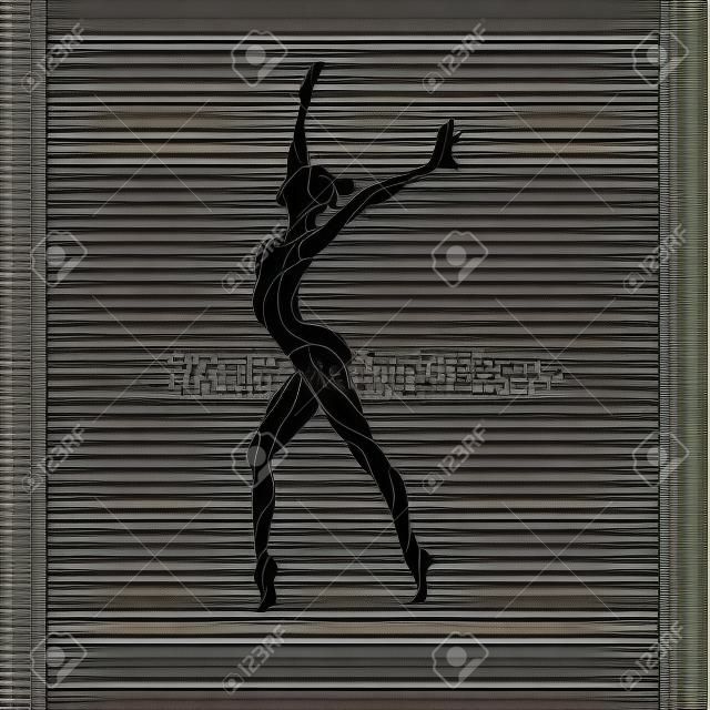 Creative-Silhouette gymnastisches Mädchen. Kunstturnen, Farbe Vektor-Illustration