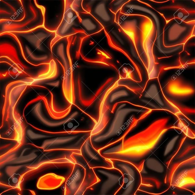 Seamless magma or lava texture with melting rocks and fire